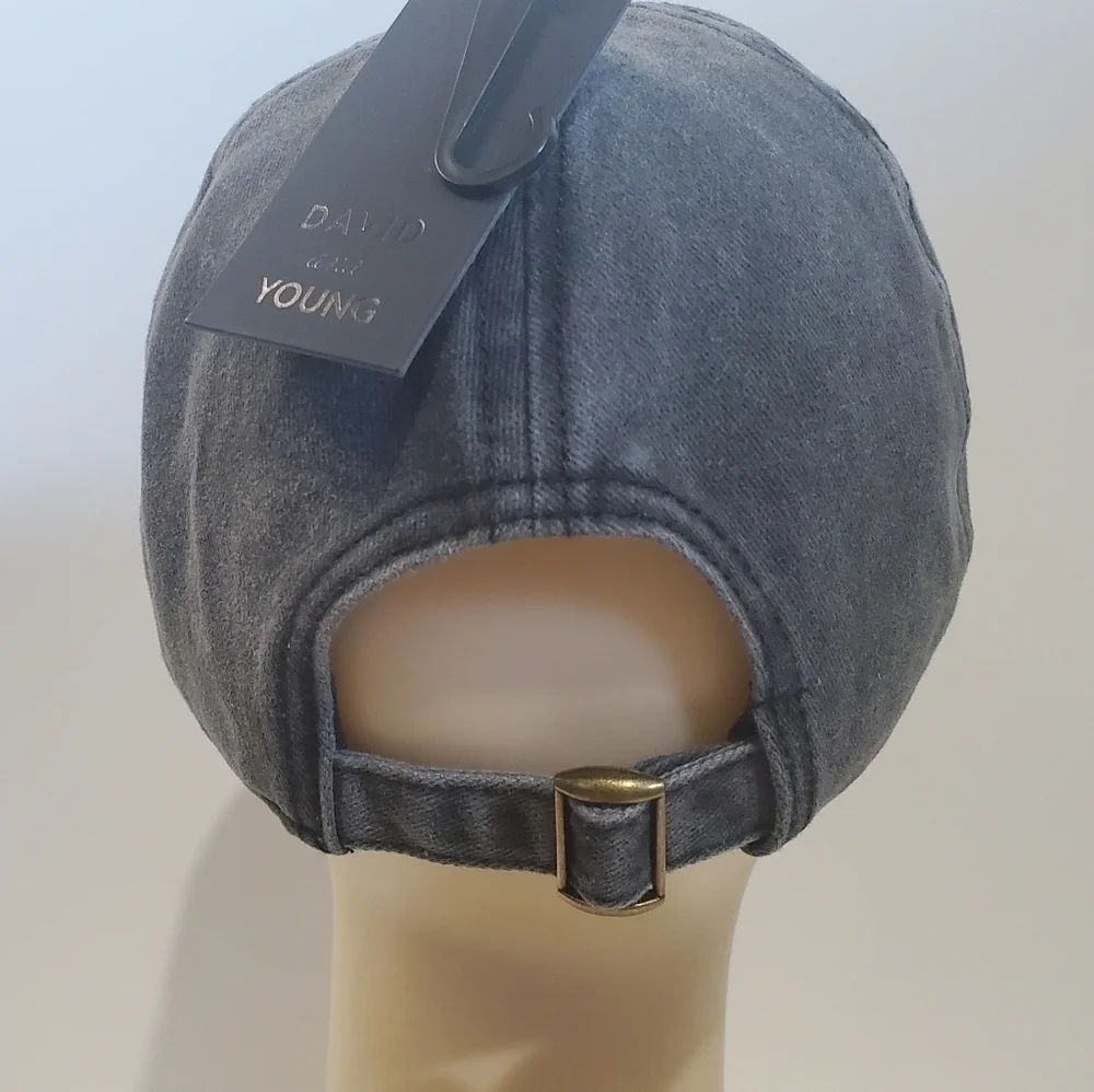 David and Young Black Washed Denim Baseball Hat Cap Peace Rainbow Pride …